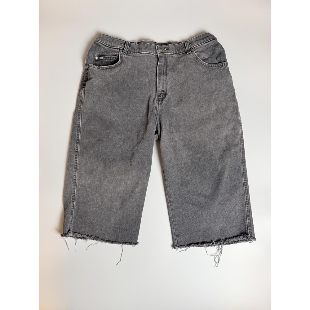 Vintage Lee Cropped Jeans, Grey Denim Cutoff Jeans, High Waisted Denim 30" Waist